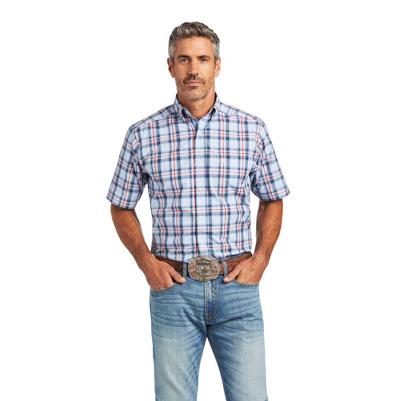 Ariat Hemden Herren - Pro Series Fergus Fitted Blau/Rot/Weiß ( YDBTL-2837 )
